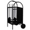 Gardenised Indoor and Outdoor Patio Iron Firewood Log Cart with Wheels and Fireplace Tool Set, Black QI004553 - alternate 4